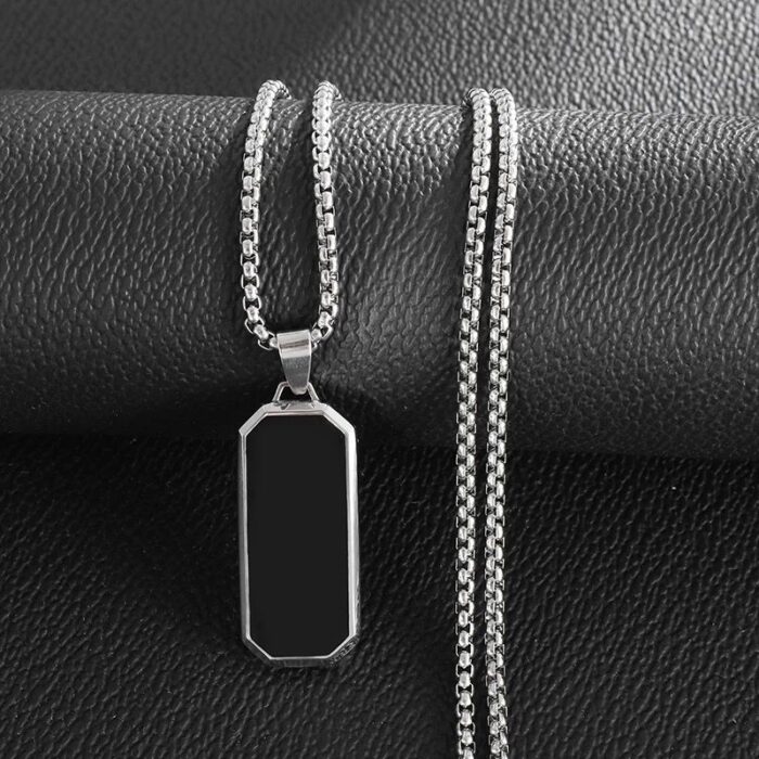 Rectangular Black pendent for Men Women