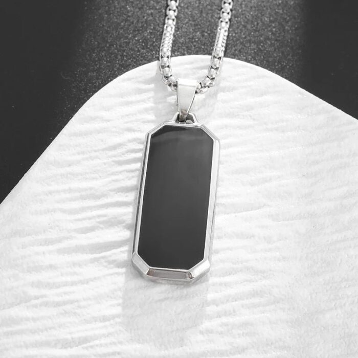 Rectangular Black pendent for Men Women - Image 3