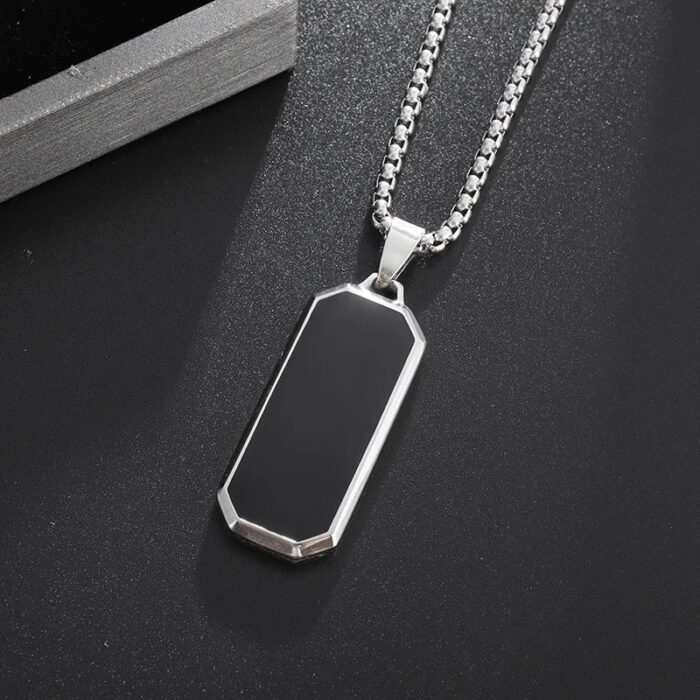 Rectangular Black pendent for Men Women - Image 2