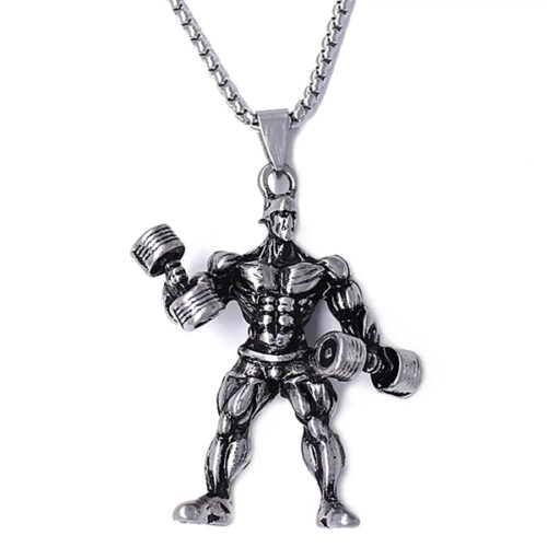 Body Builder With Dumbbell Pendant