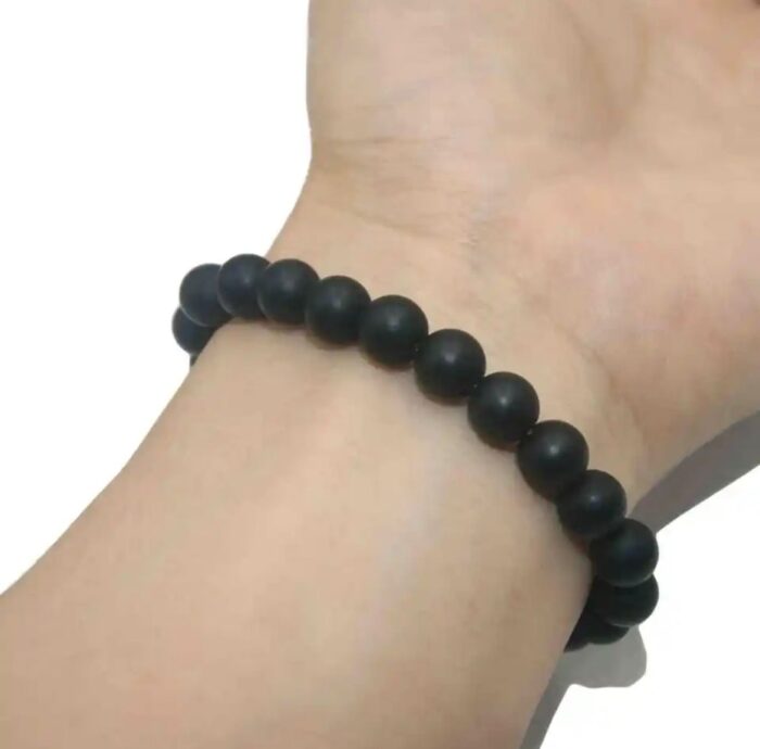 Matt Black Beads Bracelet For Men Women