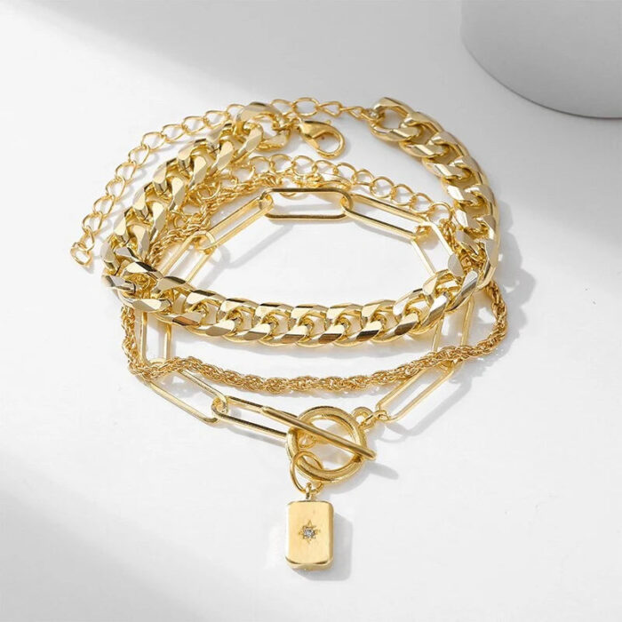 Hip Hop Chain Bracelet Set - Image 2