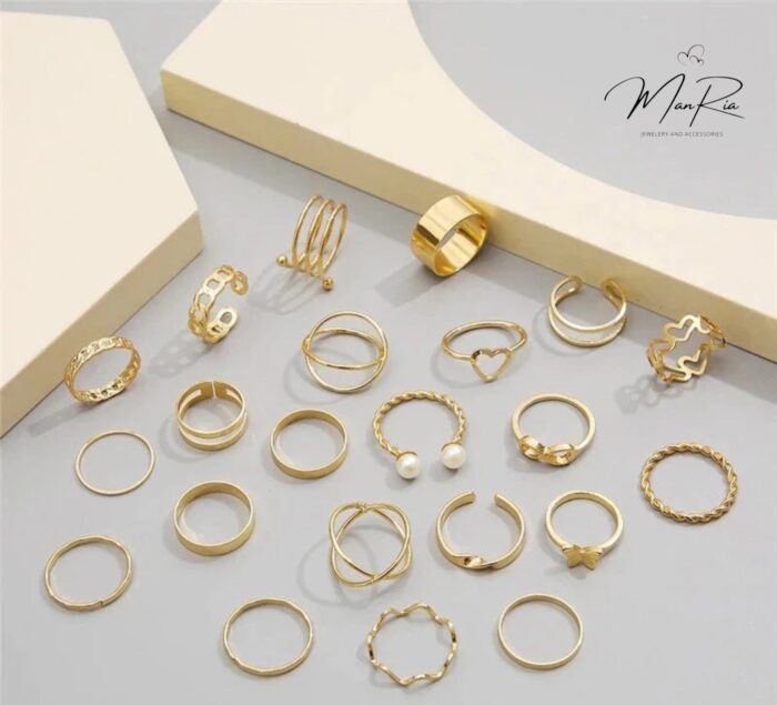 Rings Set 22pcs Golden - Image 2