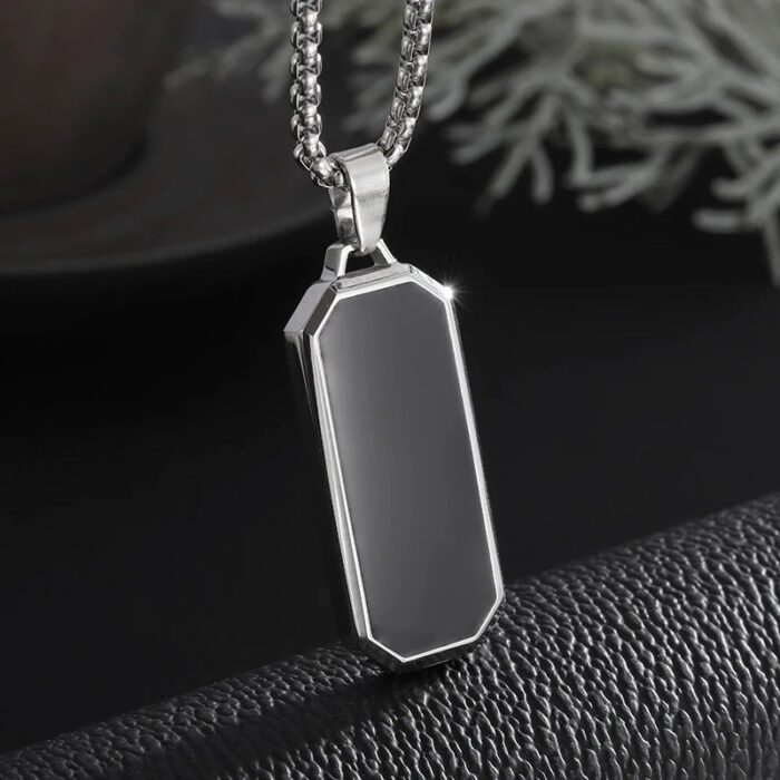 Rectangular Black pendent for Men Women - Image 4