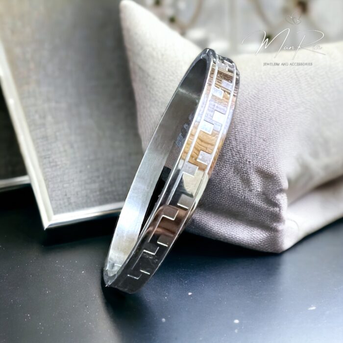 Texture Silver Bangle for Men/Women