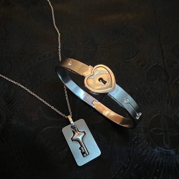 Lock Key Pendant and Bangle Set - Image 3