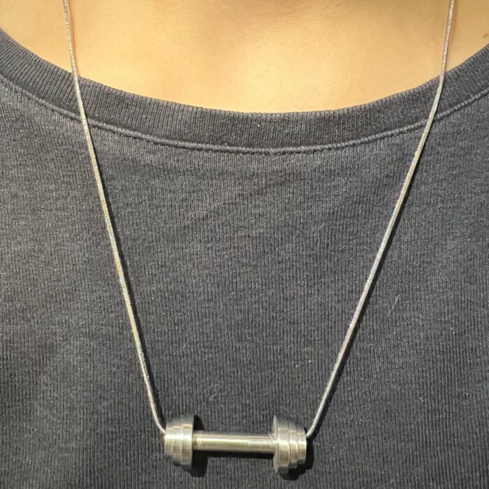 Dumbbell Pendant/ Chain for Men Women - Image 3