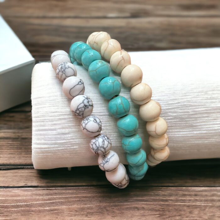 Set of 3 Marble beads bracelet for Men/Women - Image 3