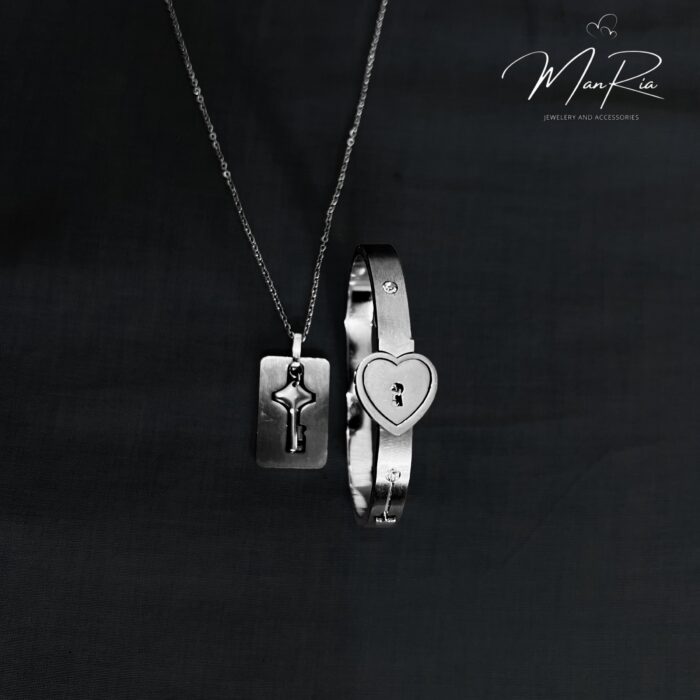 Lock Key Pendant and Bangle Set - Image 9