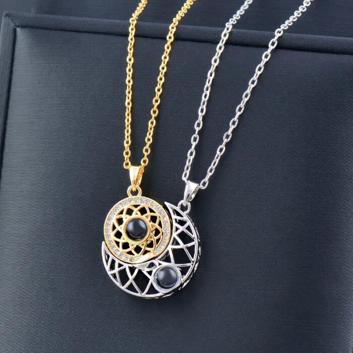 Sun and Moon Couple Necklace/ Pendant for Men Women