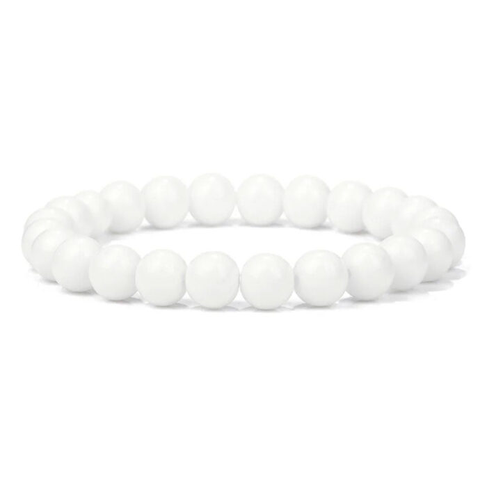 White Beads Bracelet For Men Women - Image 2