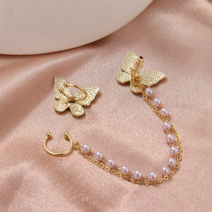 Butterfly Pearl Earrings - Image 3