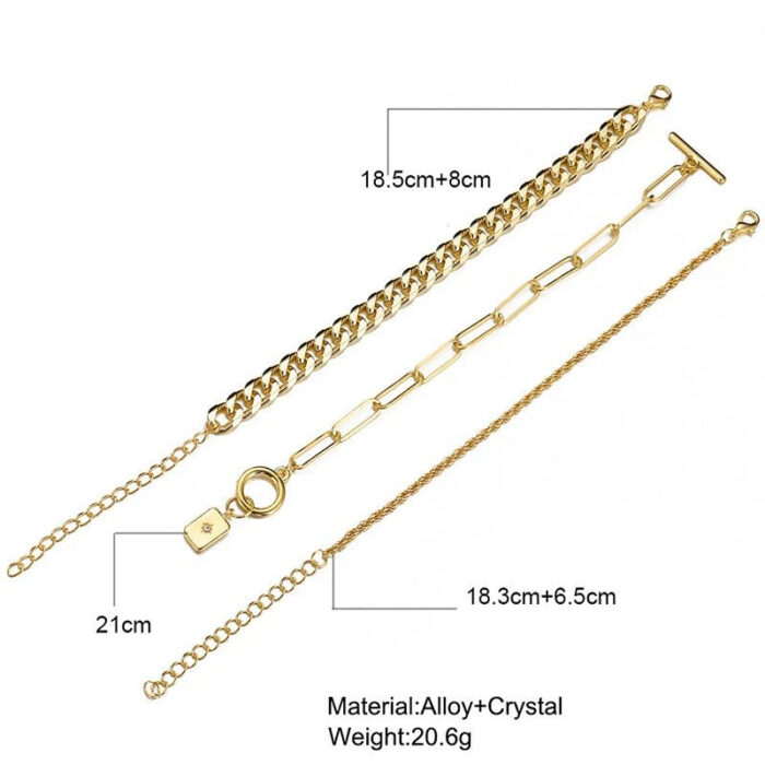 Hip Hop Chain Bracelet Set - Image 3